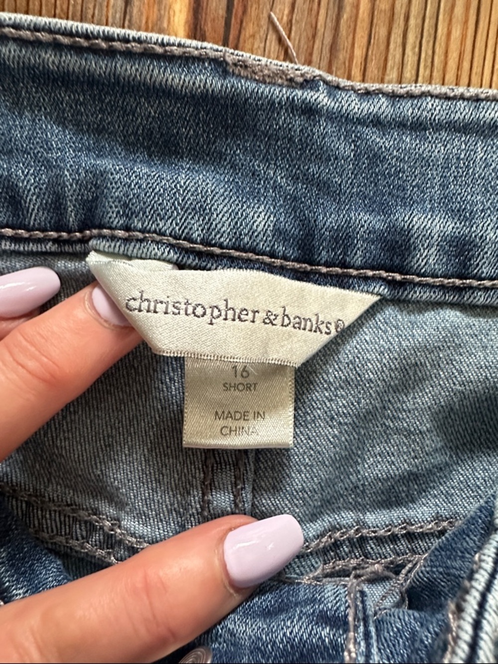 Christopher & Banks Light Blue Denim Jean Shorts 16 Short - Picture 2 of 7